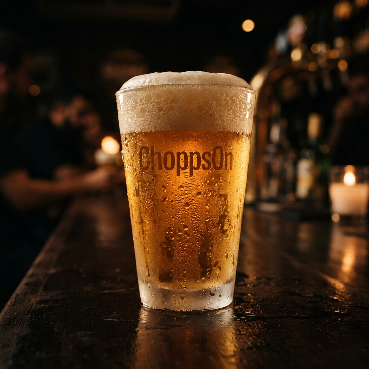 Chopp dourado servido em copo gelado com espuma perfeita